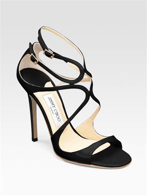 Jimmy Choo Sandal Heels in Black - Lyst