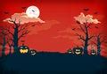 Image of full moon and bats | CreepyHalloweenImages