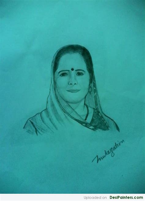 Pencil Sketch Of A Lady | DesiPainters.com