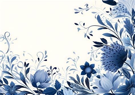 Premium Photo | A blue and white floral background with leaves and flowers Abstract Blue foliage ...