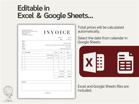 Invoice Template, PDF, Word, Excel, Docs, Invoice Template for Small Business, Small Business ...