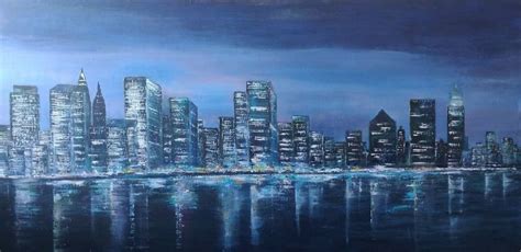 Big city Painting by Viktor Jegorov | Saatchi Art