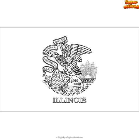 Coloring page Flag of Illinois United States - Supercolored.com