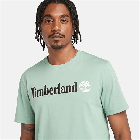 Linear Logo T-Shirt for Men in Light Green