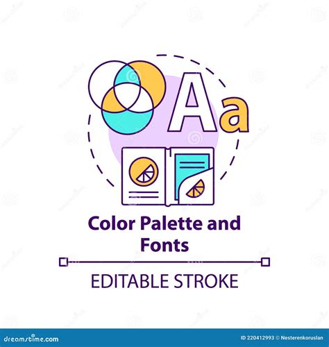 Color Palette and Fonts Concept Icon Stock Vector - Illustration of typography, advert: 220412993