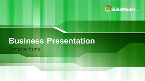 Green Stripes Business PowerPoint Template - SlideModel