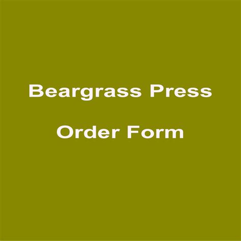 beargrass_order_form - Beargrass Press