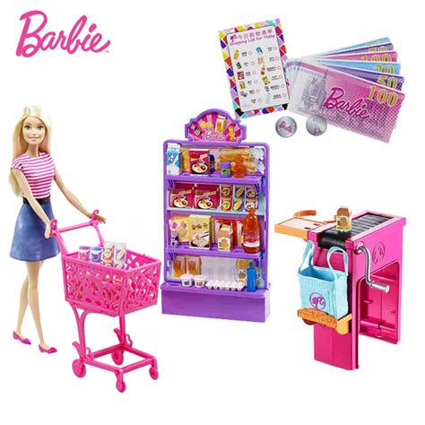 Original Barbie Dolls The Supermarket Shopping House Multi Function Toy Barbie Boneca Mode FDY23 ...