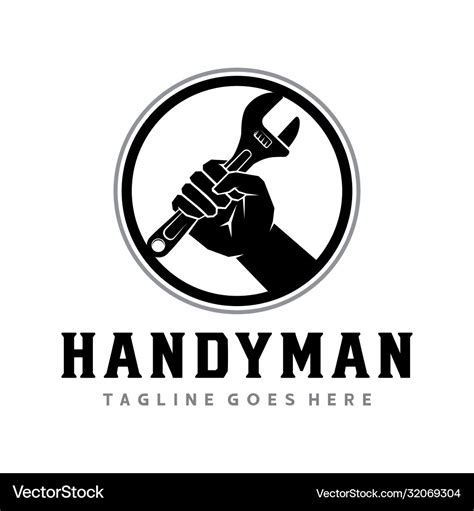 Handyman logo service logo design Royalty Free Vector Image