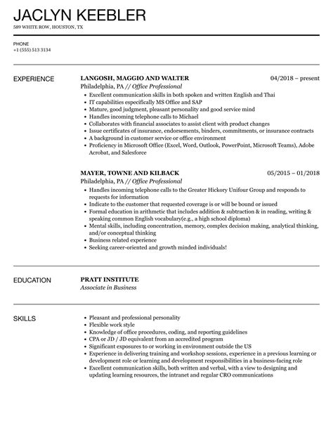 Microsoft Office Professional Resume Templates - Free Word Template