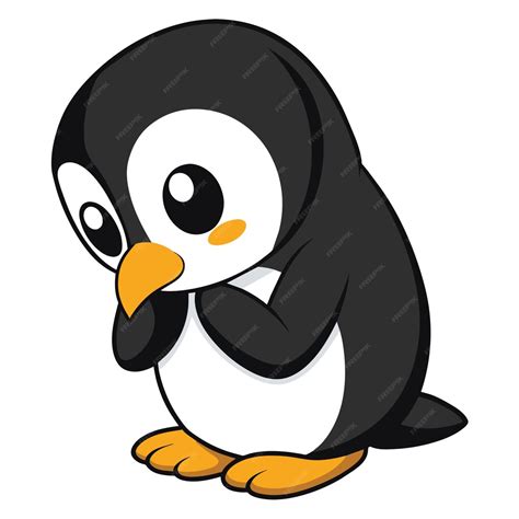 Premium Vector | A Cute Sad Penguin A Cartoon Sad Penguin An Emotional Penguin Cute Penguin ...