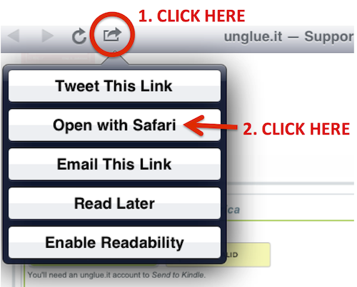 how to open in safari