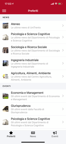Segui news ed eventi d'Ateneo