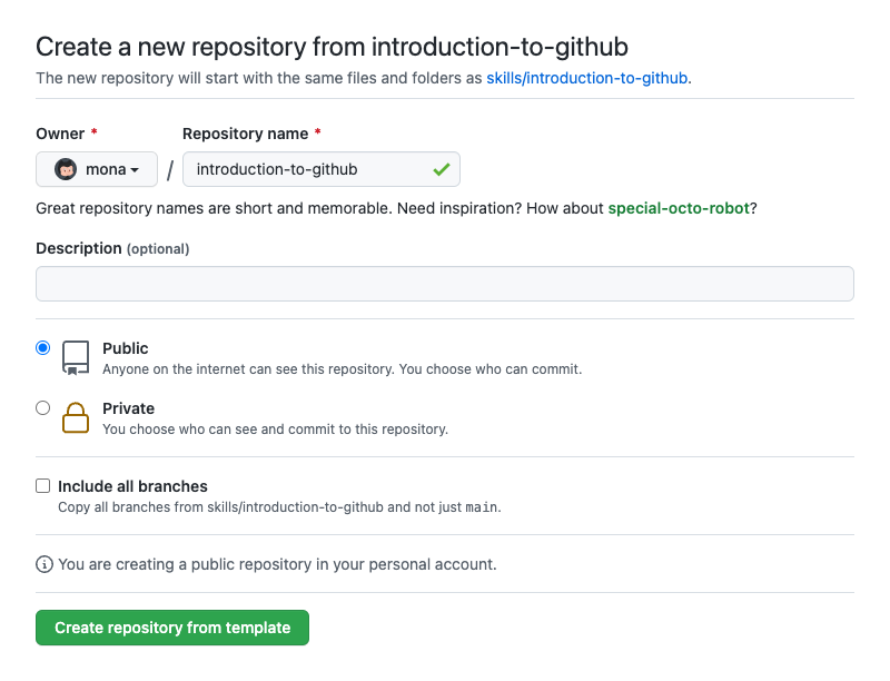 Create a new repository