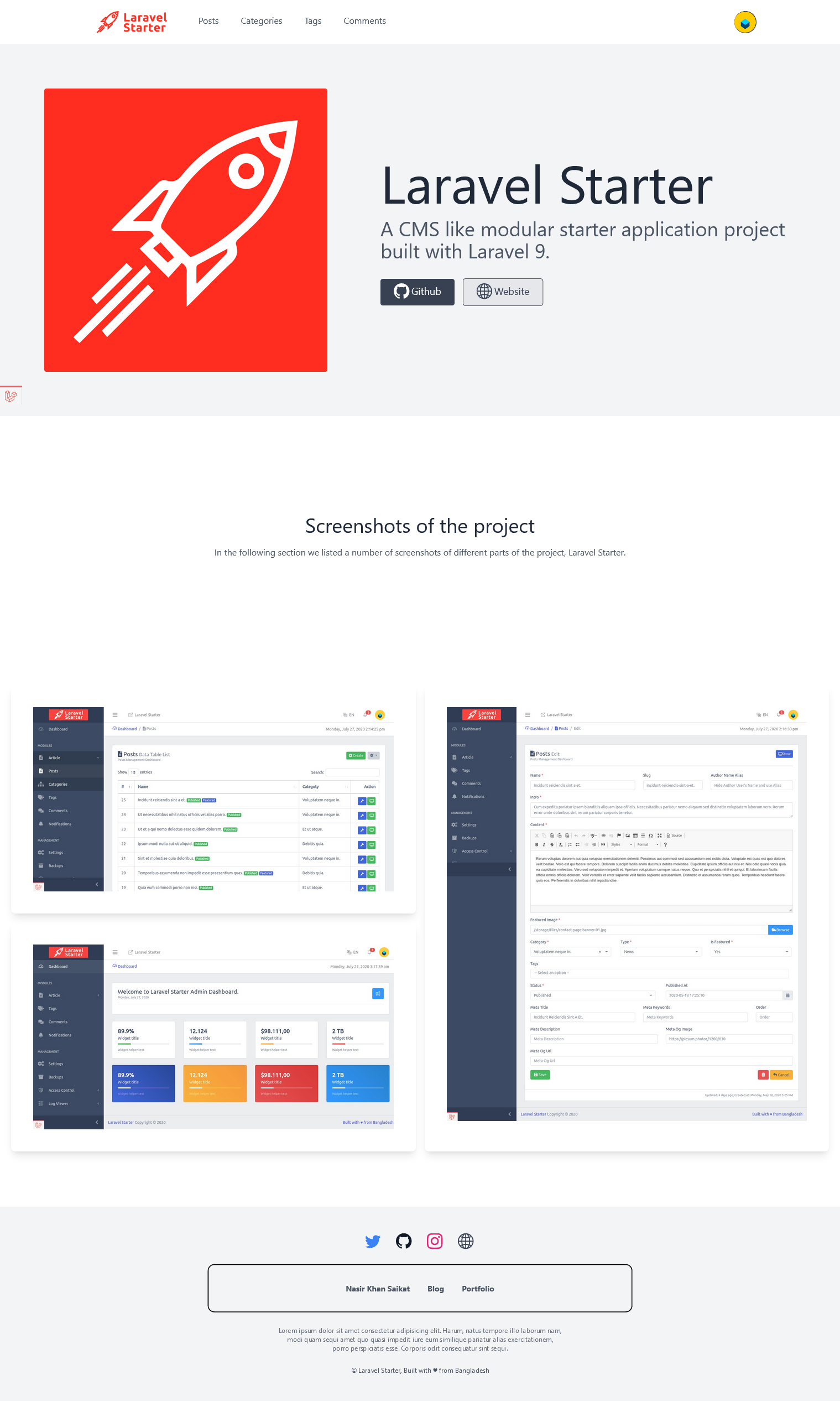 Laravel Starter Home