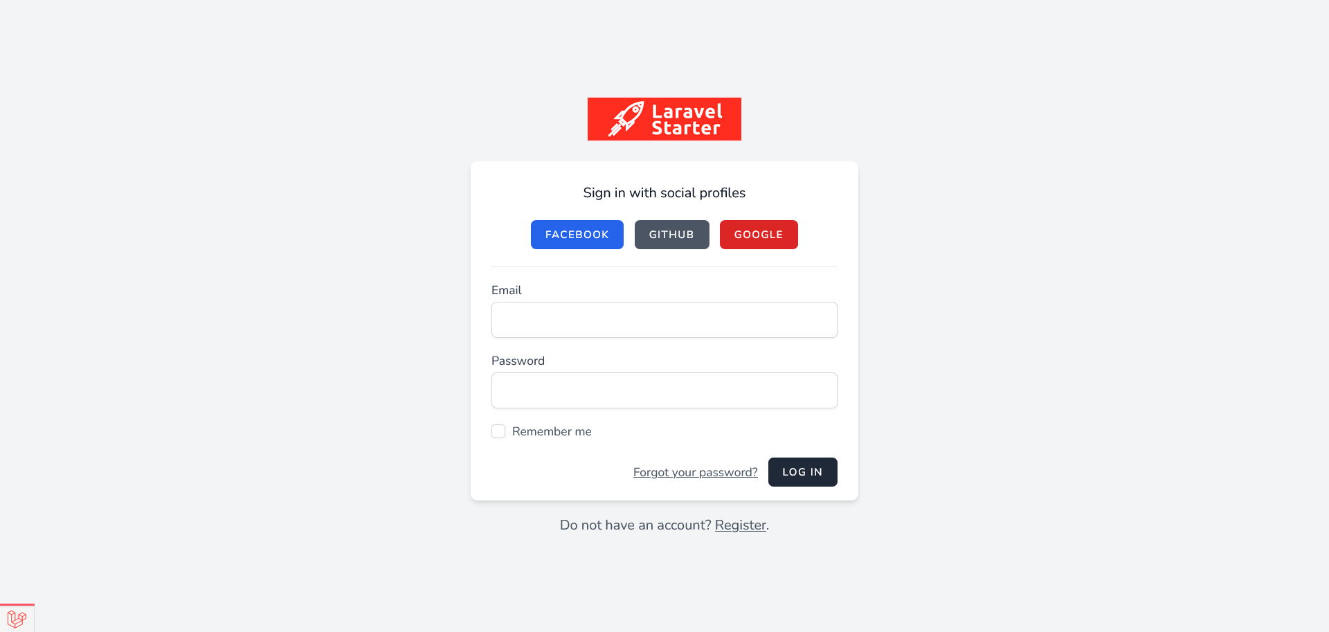 Laravel Starter Login