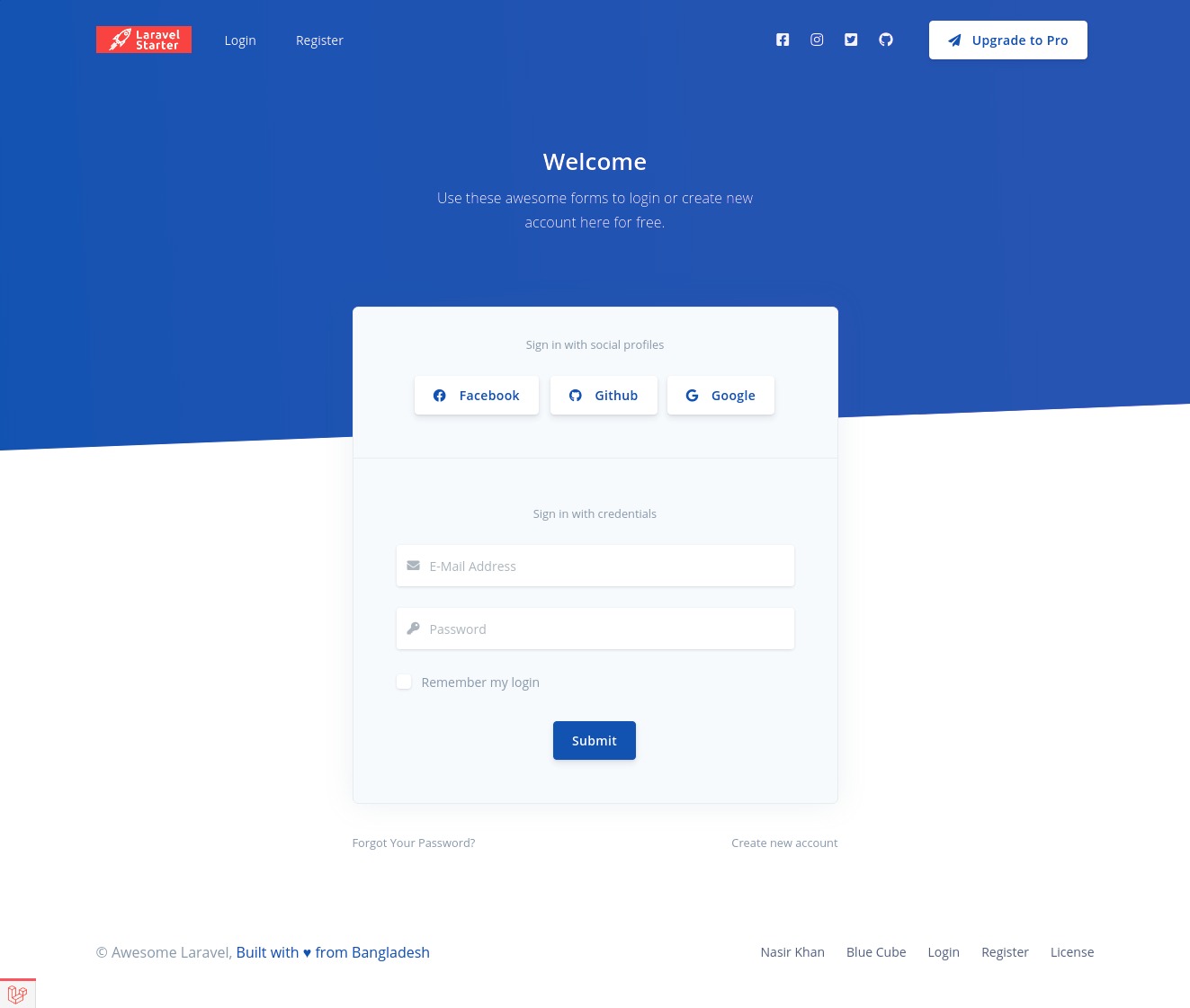 Laravel Starter Login