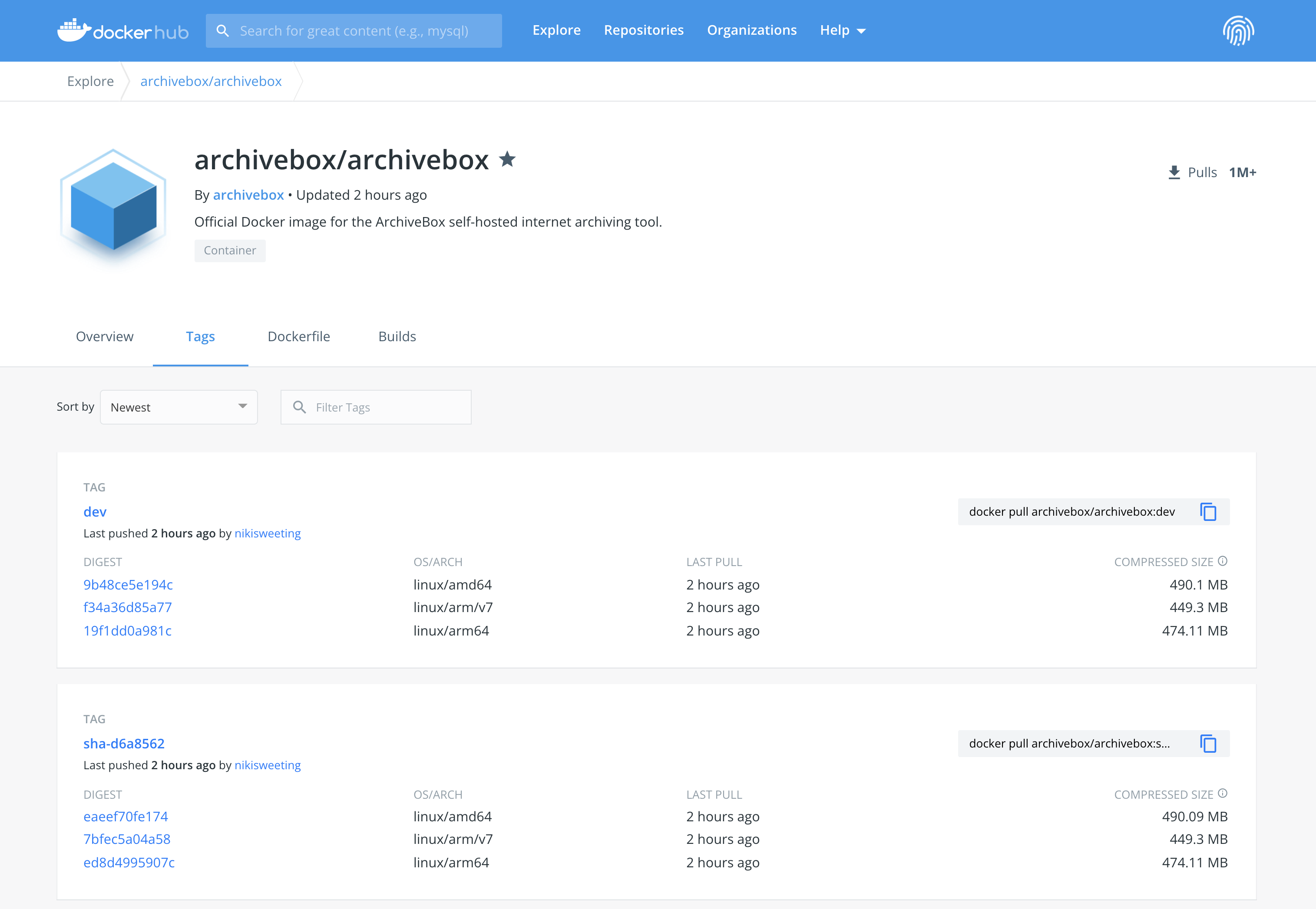 Docker Hub Screenshot