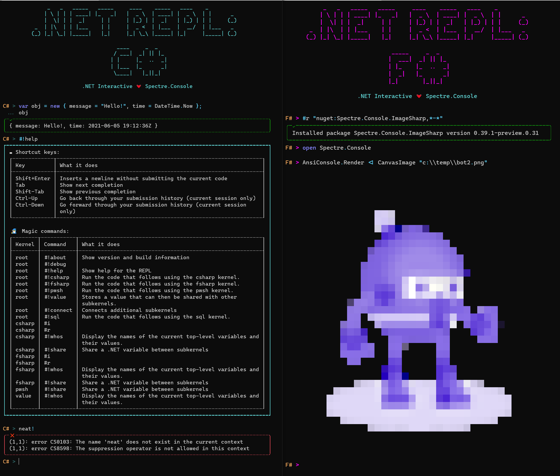 REPL preview in C# and F#