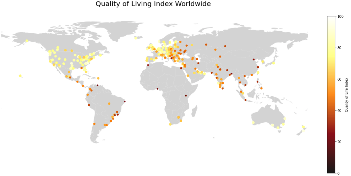 Quality of Living Index Worldwide