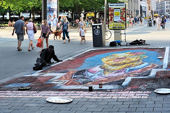 Street painter in Leipzig