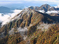 Mt.Usugatake as seen from west side of Mt.Hirugatake