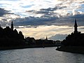 The Salzach River through Salzburg, Austria