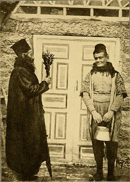 File:The priest sprinkling holy water on Epiphany Day, Syria 1914.jpg