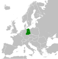 Location of East Germany within Europe