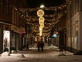 Christmas illumination in Sct. Mathias Gade, Viborg, Denmark.