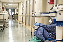 Second place: A doctor during the COVID-19 pandemic in San Salvatore Hospital in Pesaro, Italy. Attribution: Alberto Giuliani (CC BY-SA 4.0)