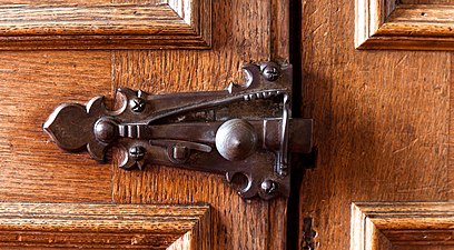 Door latch detail, Madingley Hall, Cambridgeshire