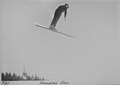 Crownprince Olav of Norway jumping in Holmenkollen