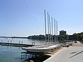 Hoofers' Badger Sloops on Lake Mendota behind Memorial Union