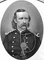 Lieutenant Colonel Custer, 1873, engraving from photo portrait