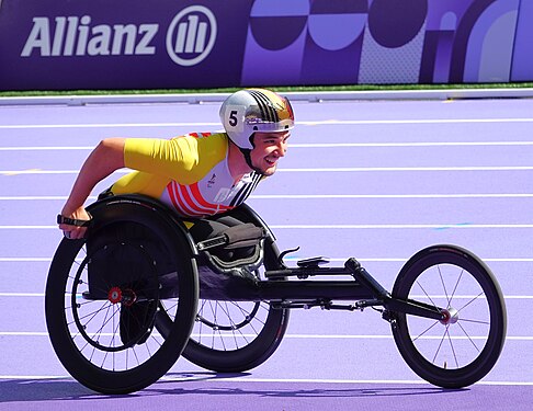 Wheelchair racer during Paralympic Games 2024