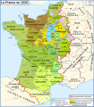 Carte de Sancerre dans la France de 1030