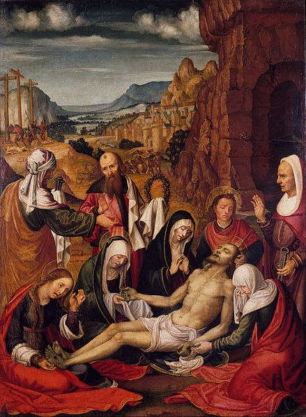 File:Paolo da San Leocadio - Mourning over the Dead Body of Christ - Google Art Project.jpg