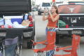 Woman at a tail-gating party for a UT football game