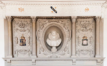 Overmantle, dining room, Madingley Hall, Cambridgeshire