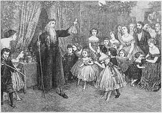 Old Father Christmas at a party in 1866