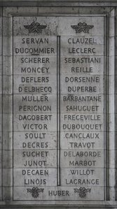 The name of General Marbot on the 34th column of the Arc de Triomphe