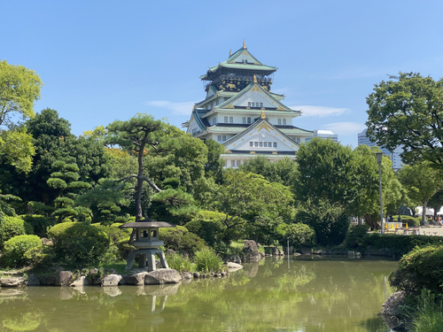 Osaka castle in Osaka, Japan