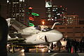 San Diego skyline decorated for Christmas, from the deck of USS Midway (CV-41)