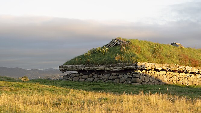 The Iron Age Farm in Stavanger, Norway with grass roof