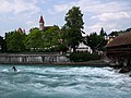 Stadtkirche and the Obere Schleuse in Thun, CH