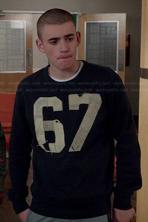 Leo's '67' sweater on Red Band Society