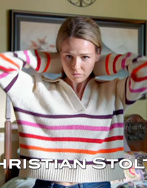 Lyla's striped polo sweater on Chicago Fire