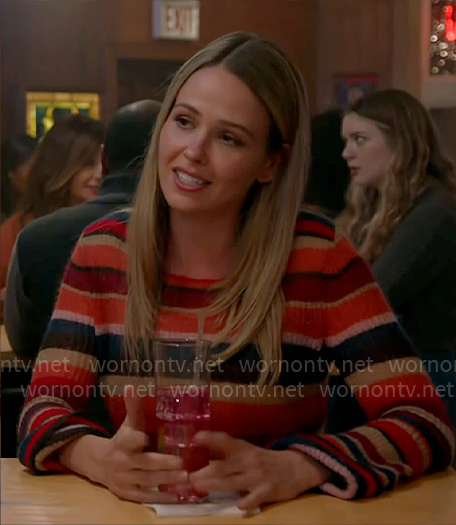 Lyla's red striped sweater on Chicago Fire