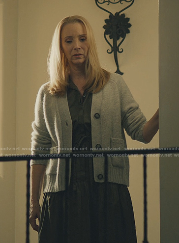 Lydia's gray cardigan on No Good Deed